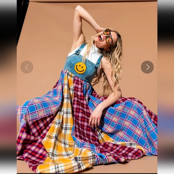 NWT XL Dressed in LaLa Walking on Sunshine Overall Dress - Picture 2 of 7